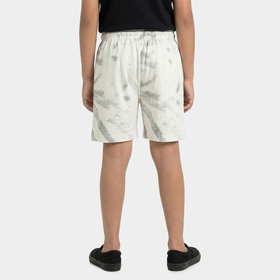 Boys' White Regular Fit Casual Bermuda Shorts, Off White, large