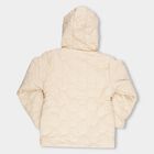 Girls Light Beige Hooded Casual Jacket, Beige, small image number null