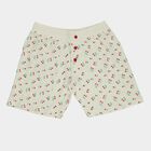 Girls' Off White Regular Fit Side Stripe Shorts, ऑफ व्हाइट, small