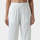 Women's Off White Neutral Relaxed Fit Solid Palazzos, Off White, small