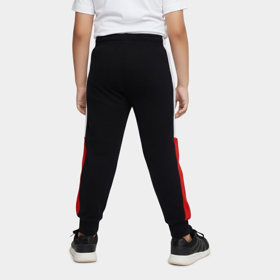 Boys' Navy Blue Regular Fit Colour Blocked Pyjama, Navy Blue, large