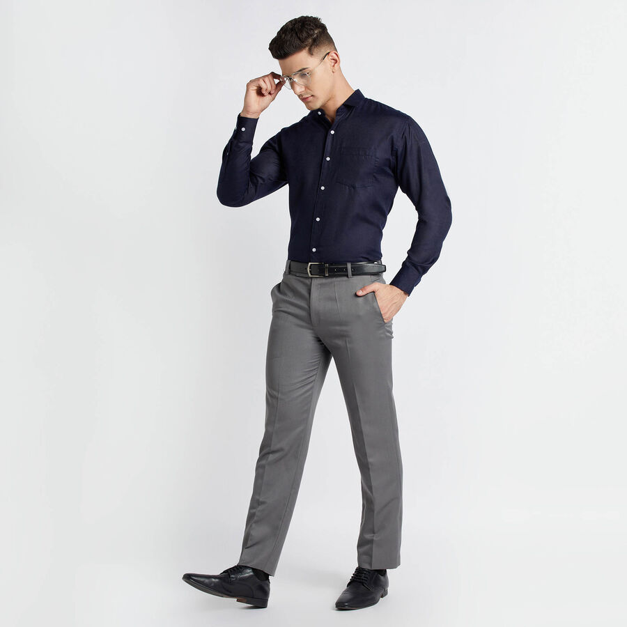 Solid Formal Shirt, Navy Blue, large image number null