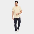 Men's Beige Cotton Half Sleeve Spread Collar Regular Fit Casual Shirt, Beige, small