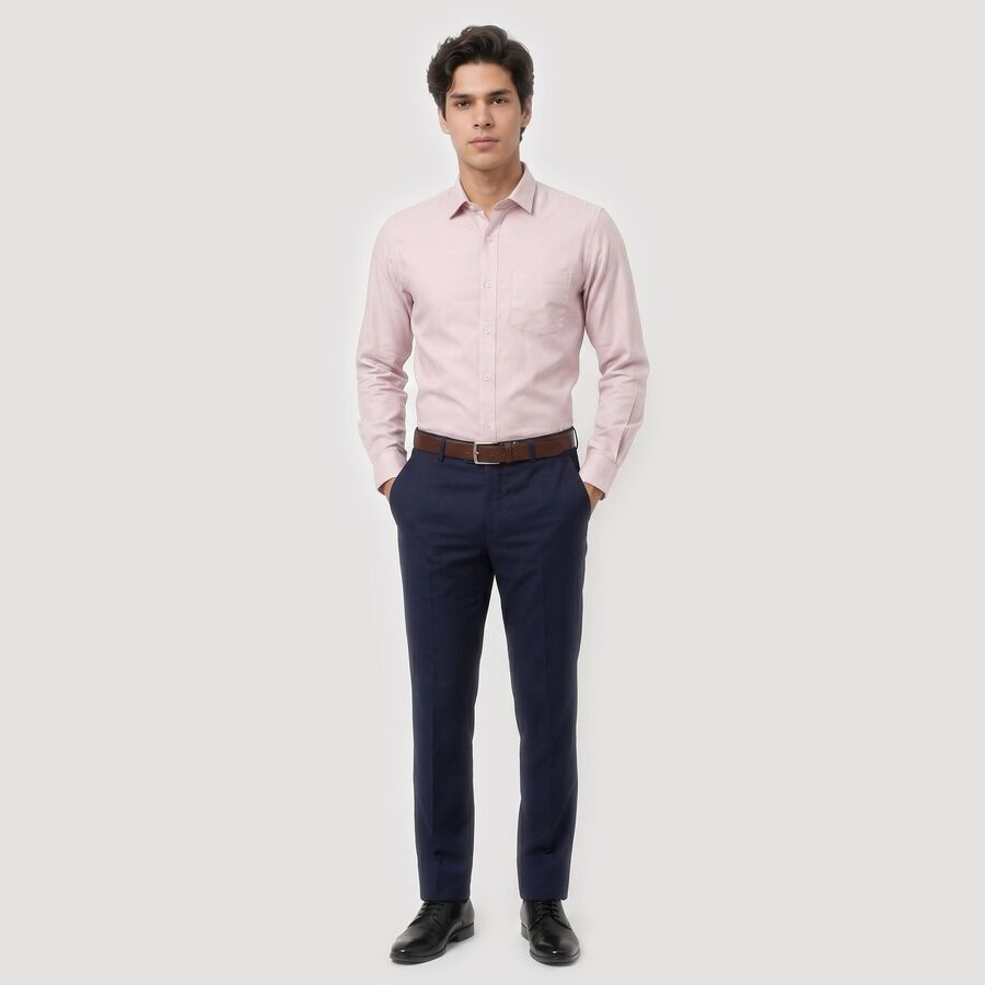Men's Pink Regular Fit Formal Shirt, हल्का गुलाबी, large