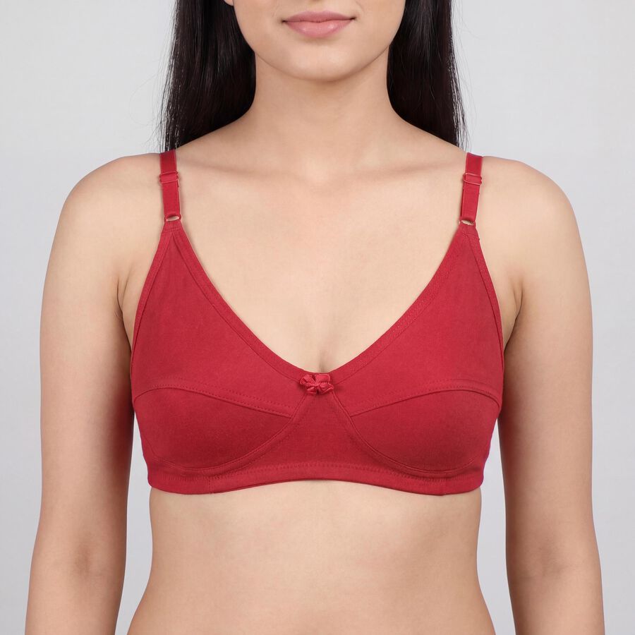 Women's Maroon Cotton Wire-Free Everyday Bra, Maroon, large
