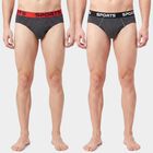 Men's Charcoal Regular Fit Solid Briefs, Charcoal, small