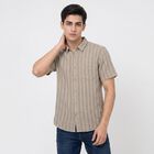 Men's Light Grey Cotton Regular Fit Casual Shirt, Light Grey, small