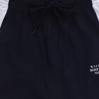 Boys' Navy Blue Color-Blocked Cotton Blend Pyjama, Navy Blue, small