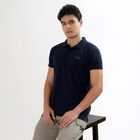 Men's Collared Half Sleeves T-Shirt , Dark Blue, small image number null
