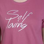 Ladies' 100% Cotton Round Neck T-Shirt , बैंगनी, small image number null