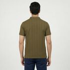 Men's Olive Green Polo Neck Preppy T-Shirt, ओलिव, small