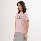 Ladies' Light Pink Round Neck Panda Print T-Shirt, Pink, small image number null