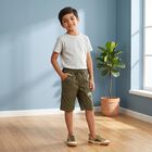 Boys' Olive Green Regular Fit Jamaican Shorts, Olive, small