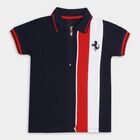 Boys' Midnight Navy Blue Cotton Polo Neck Half Sleeve T-Shirt, Navy Blue, small image number null