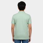 Boys' Aqua Cotton Blend Polo Neck Polo Boys T-Shirt, एक्वा, small