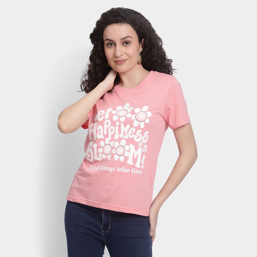 Ladies' Round Neck T-Shirt , Light Pink, large image number null