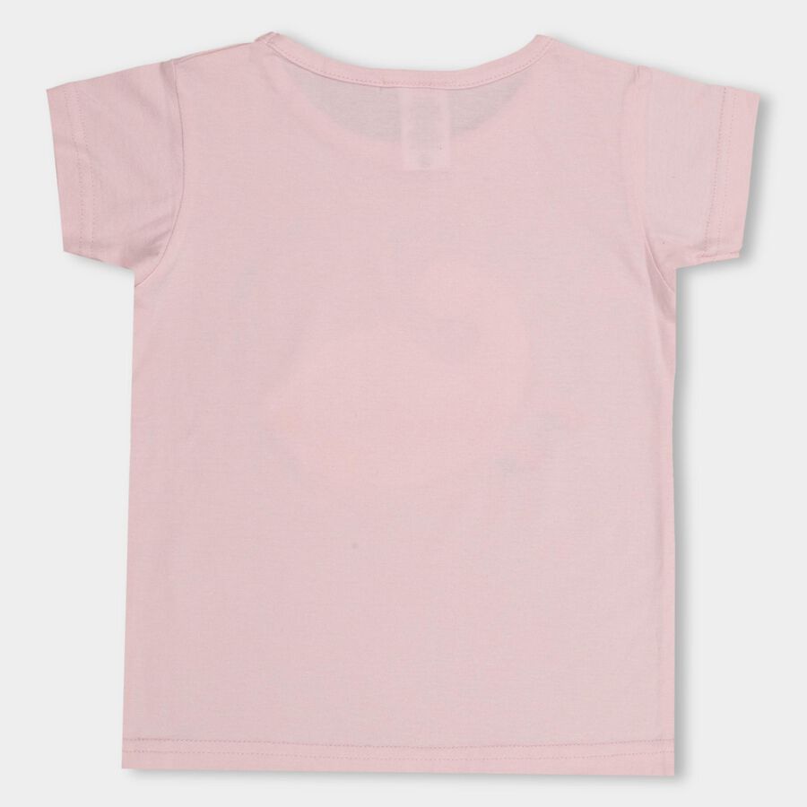 Girls' 100% Cotton T-Shirt , हल्का गुलाबी, large image number null
