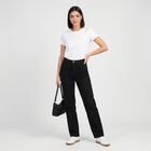 Women's Black Solid Jeans, काला, small