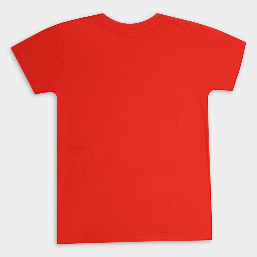 Boys' Half Sleeves T-Shirt , लाल, large image number null