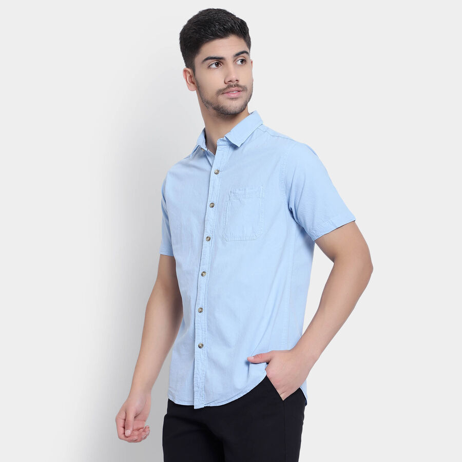 Cotton Solid Casual Shirt, Light Blue, large image number null