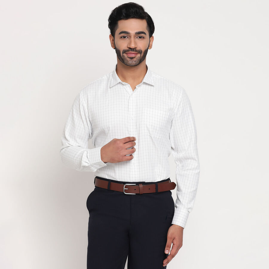 Checks Formal Shirt, White, large image number null