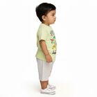 Infants' Light Green Cotton Round Neck Jungle Safari Baba Suit, Light Green, small