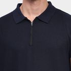 Men's Collared Half Sleeves T-Shirt, Navy Blue, small image number null