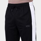Men's Black Slim Fit Cuffed Track Pants, Black, small