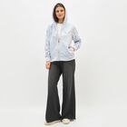 Women's Light Powder Blue Hooded Neck Casual Sweatshirt, Light Blue, small image number null