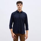 Men's Deep Midnight Navy Blue Full Sleeve Classic Casual Shirt, Navy Blue, small image number null