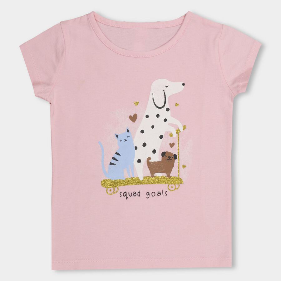 Girls' 100% Cotton T-Shirt , Light Pink, large image number null