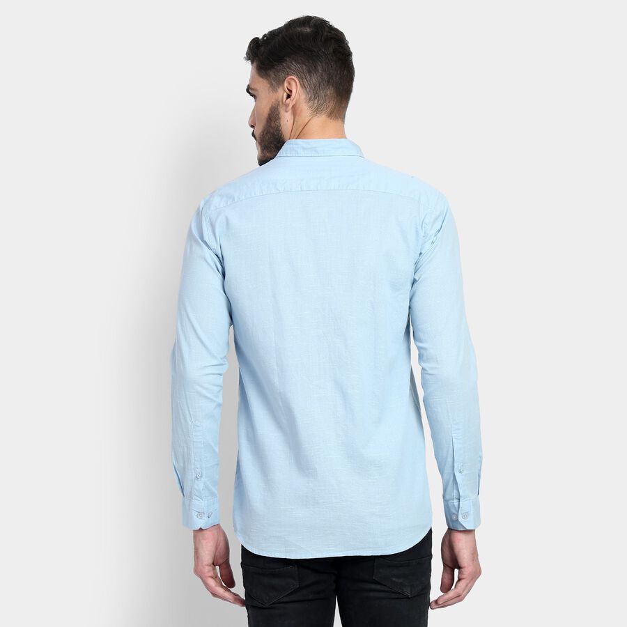 Men's 100% Cotton Casual Shirt, Light Blue, large image number null