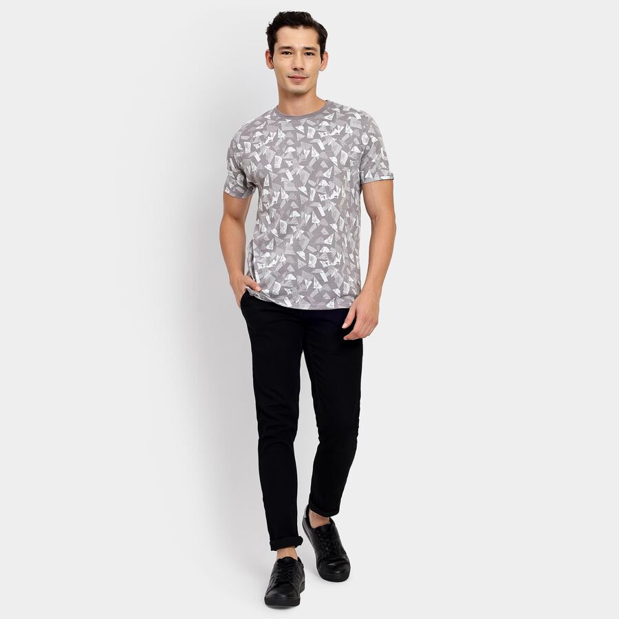 Men's 100% Cotton Round Neck Half Sleeves T-Shirt, Dark Grey, large image number null