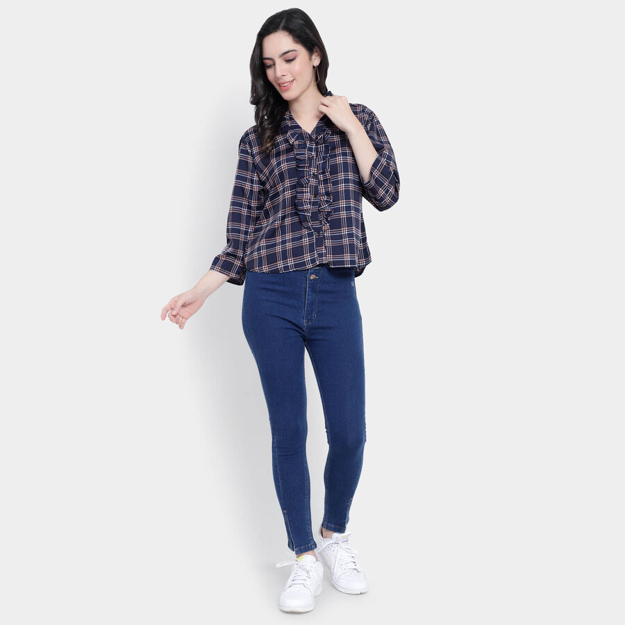 Checks Shirt, Navy Blue, large image number null