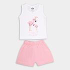Infant Girl's Cotton Short Set, हल्का गुलाबी, small image number null