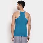 Cotton Solid Sleeveless Gym T-Shirt, Teal Blue, small image number null