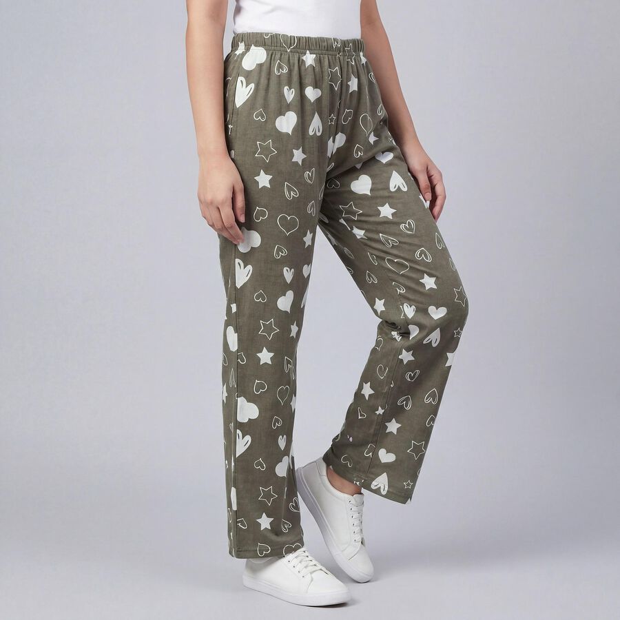 Women's Olive Relaxed Fit Pyjama, Olive, large