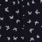 Girls' Black Butterfly Print Elastic Waist Cotton Blend Capri, Navy Blue, small image number null