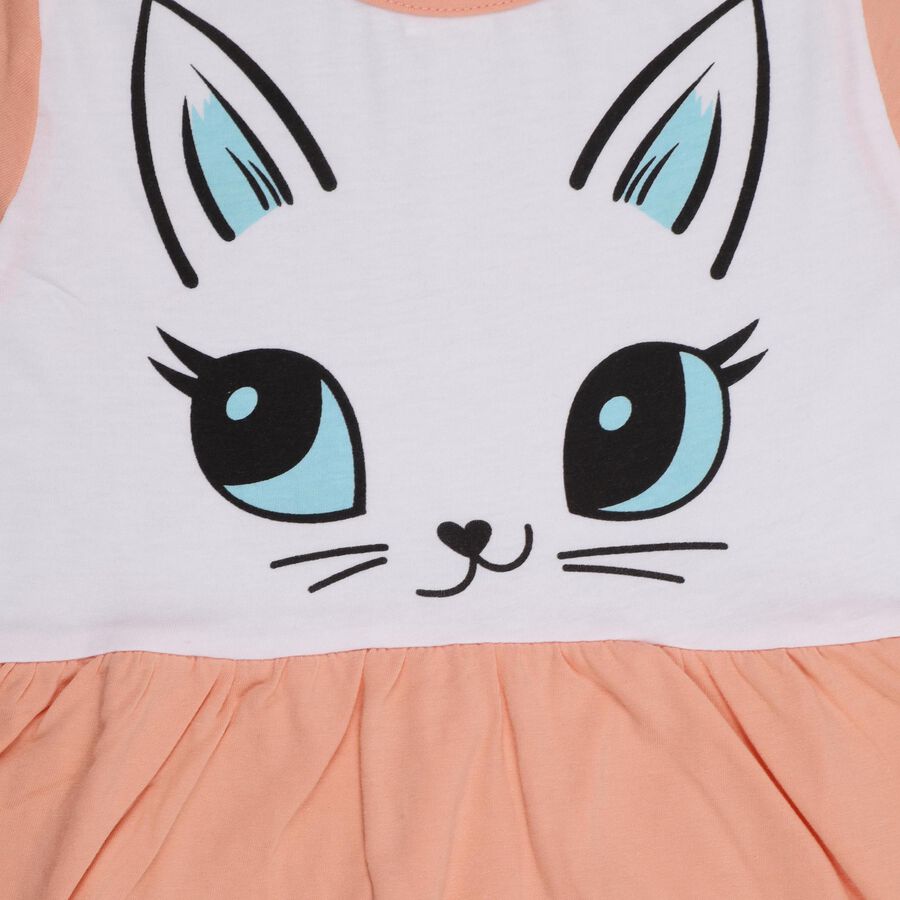 Girls' Frock , पीच, large image number null