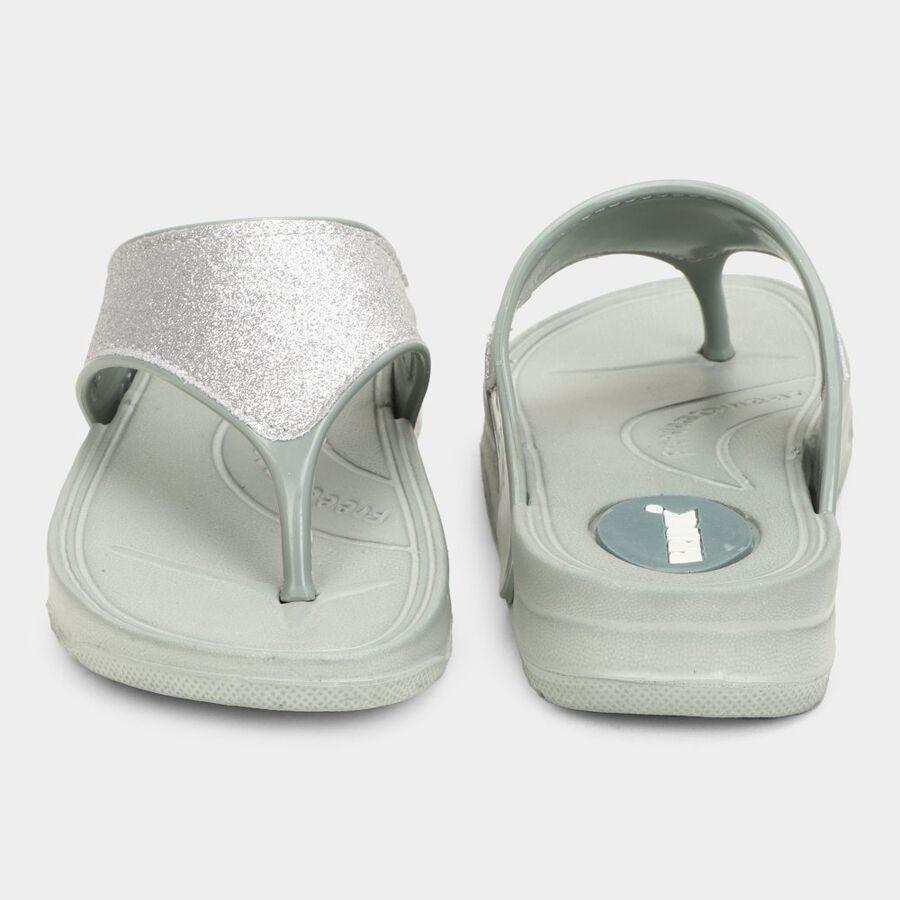 Womens Moulded Sliders, Green, large image number null