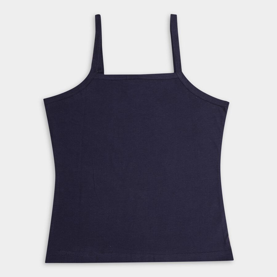 Girls' 100% Cotton Vest , Navy Blue, large image number null