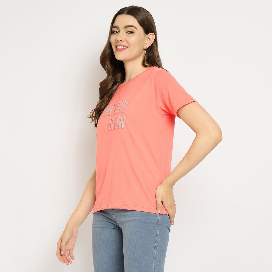 Ladies' Round Neck T-Shirt, Coral, large image number null