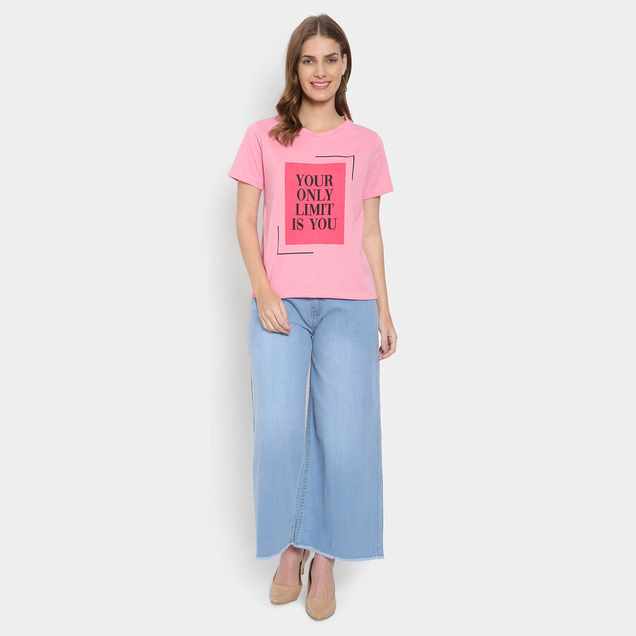 Round Neck T-Shirt, Pink, large image number null