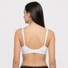 Women's White Cotton Blend V-Neck T-Shirt Bra, White, small