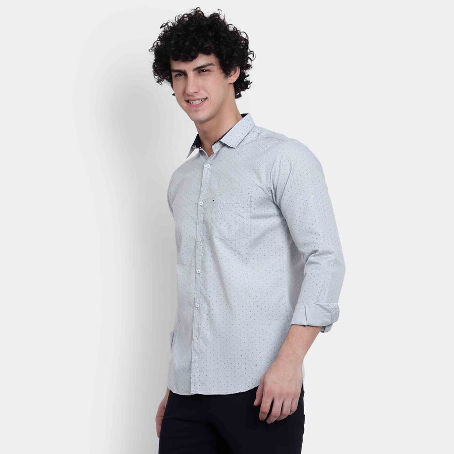 Printed Casual Shirt, Light Grey, large image number null