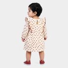 Infants' Cream Floral Printed Fit and Flare Frock, ऑफ व्हाइट, small