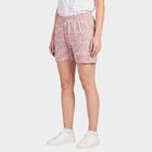 Women's Pink Regular Fit Floral Print Shorts, हल्का गुलाबी, small
