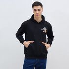 Men's Jet Black Hooded Neck Streetwear Sweatshirt, Black, small image number null