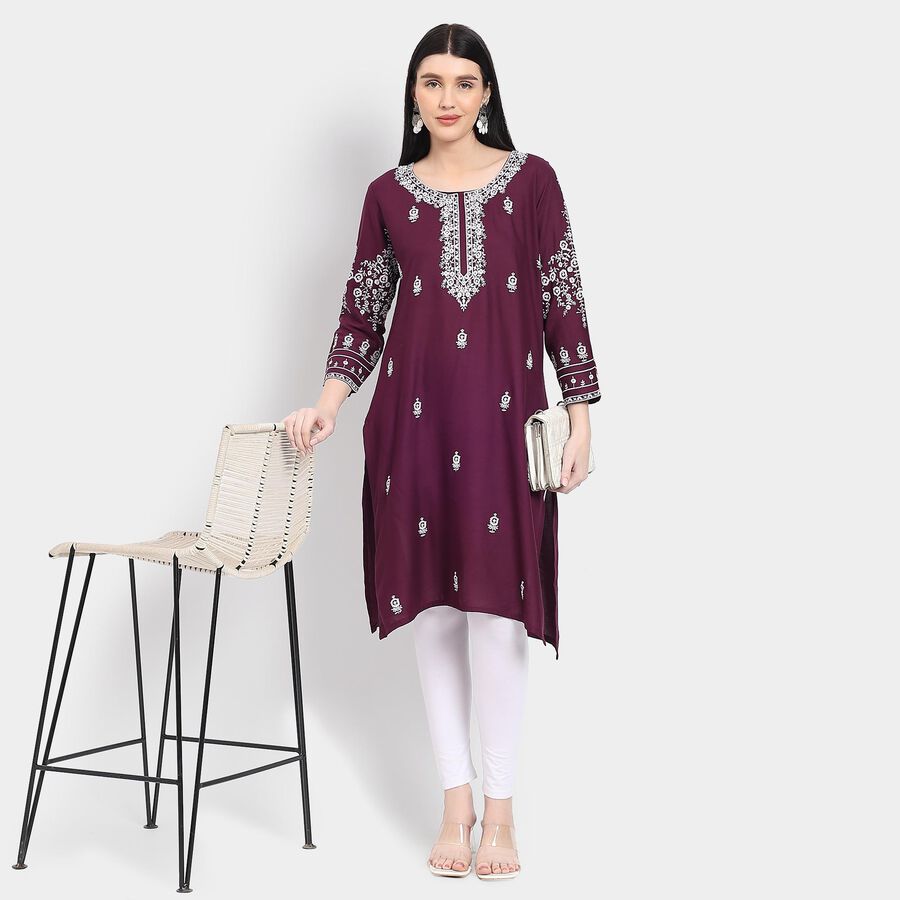 Ladies' Kurta, Wine, large image number null