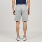 Men's Grey Regular Fit Printed Athletic Bermuda Shorts, Melange Mid Grey, small